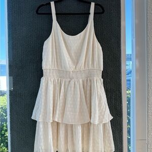 Express Cream Sleeveless Tiered Dress